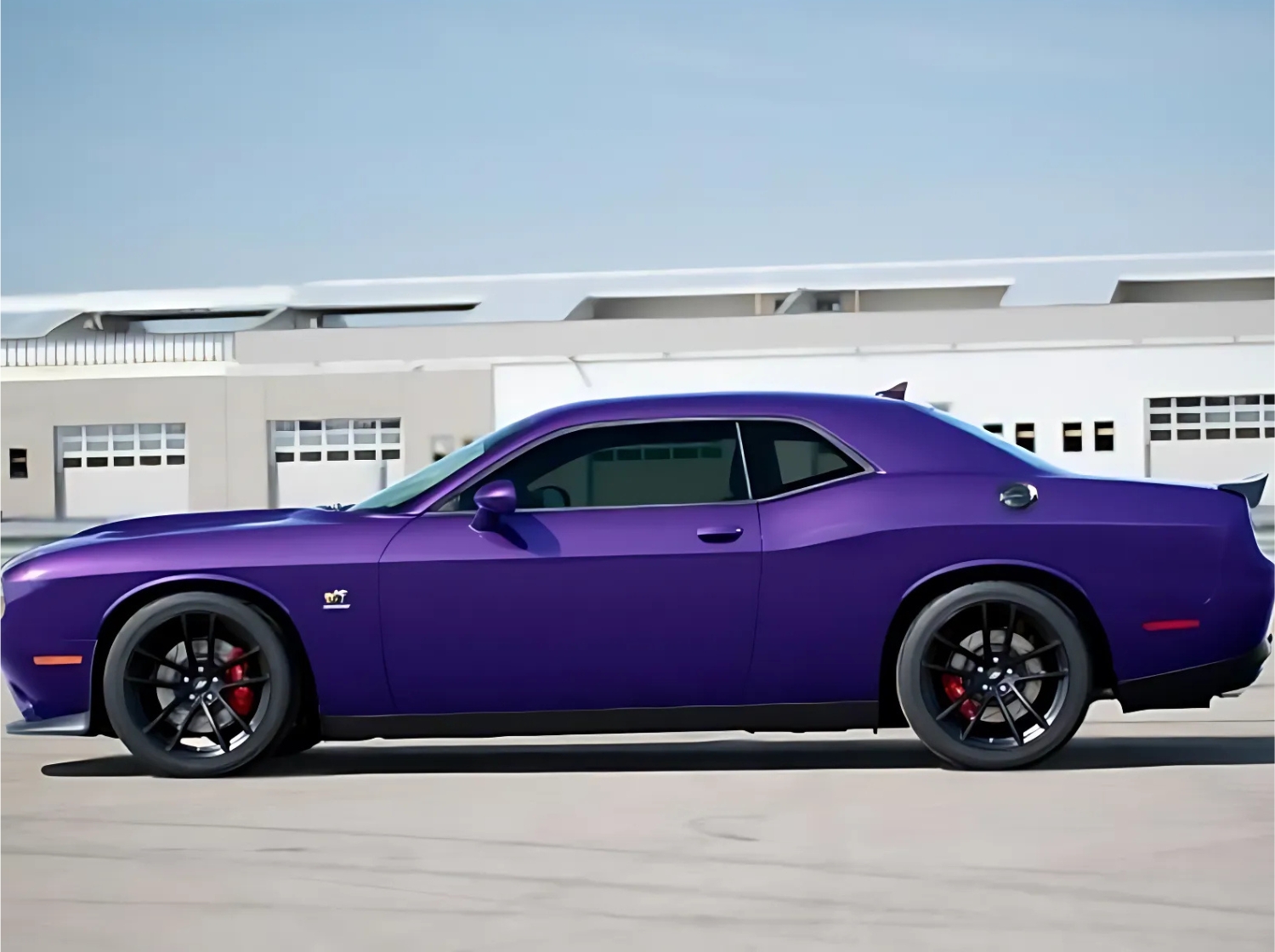 Challenger scat pack purple side view