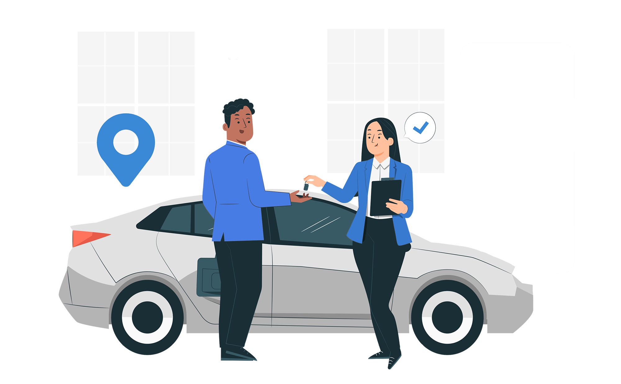 illustration of a car being handed over