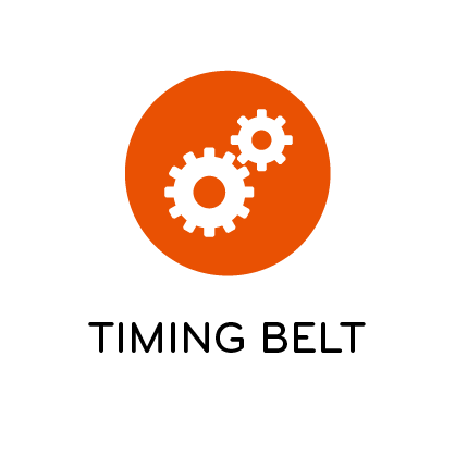 Two Cogs next to each other icon with Timing Belt written below