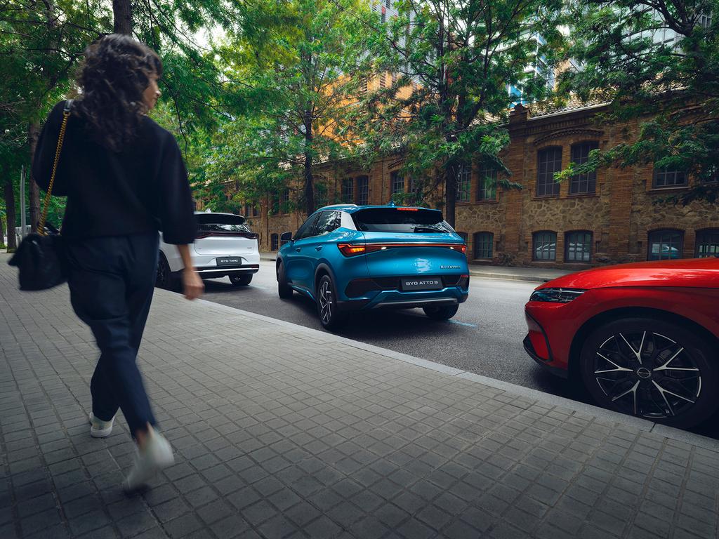 Blue BYD Parallel Parking