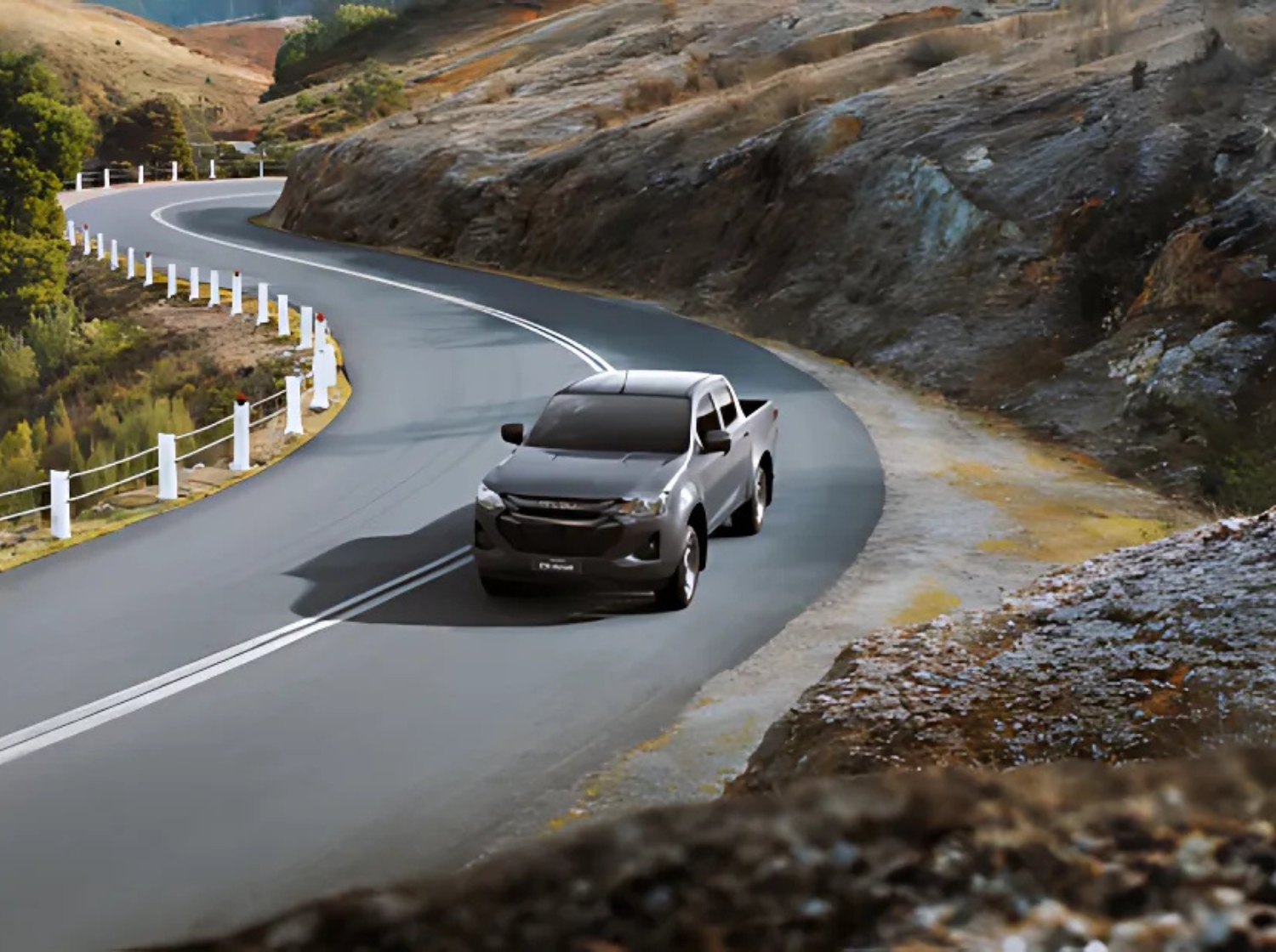 Isuzu D-Max driving countryside