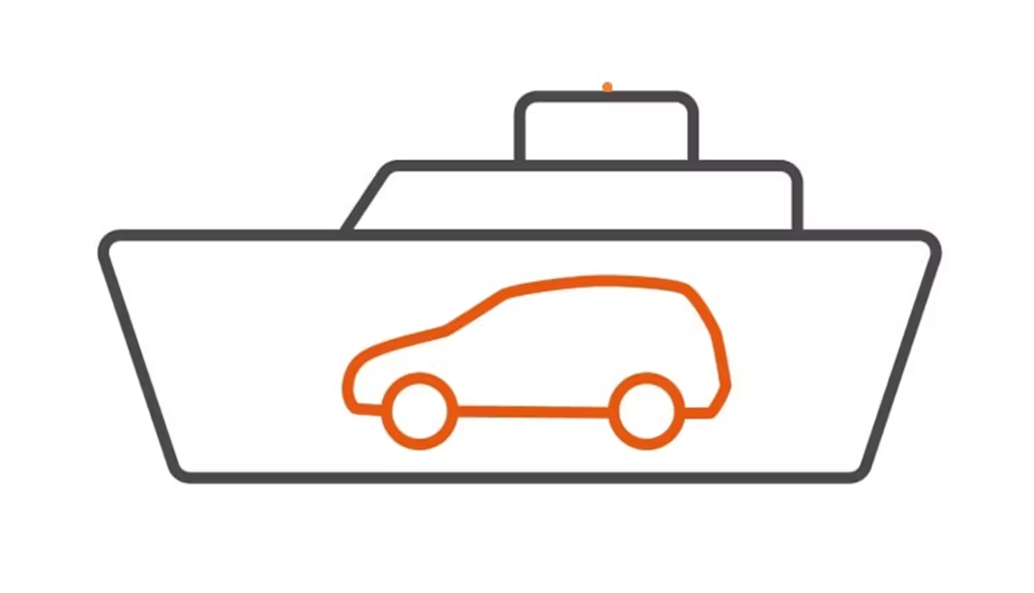 Car in a ship logo
