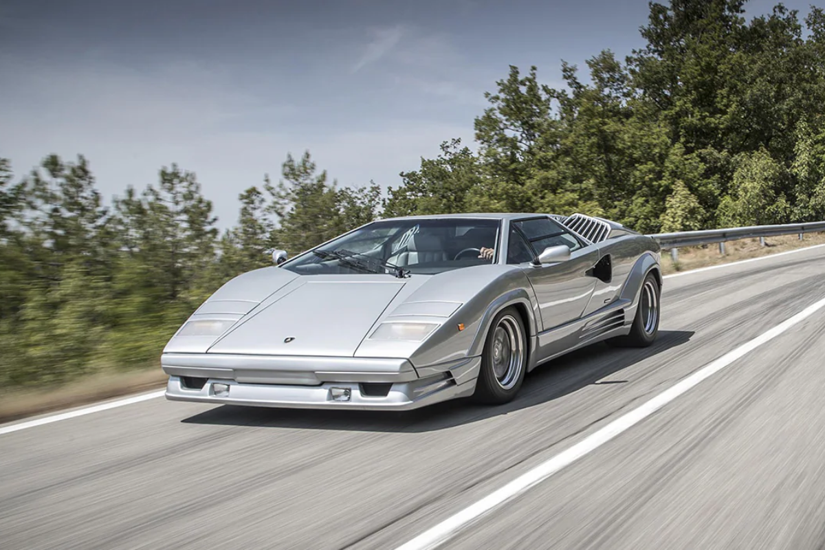 Silver Lamborghini Countach (1974-1990)