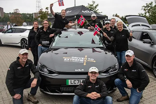 Driven to extremes team departs Oslo for Lisbon in 3,600 mile drive over five days in the euro EV marathon