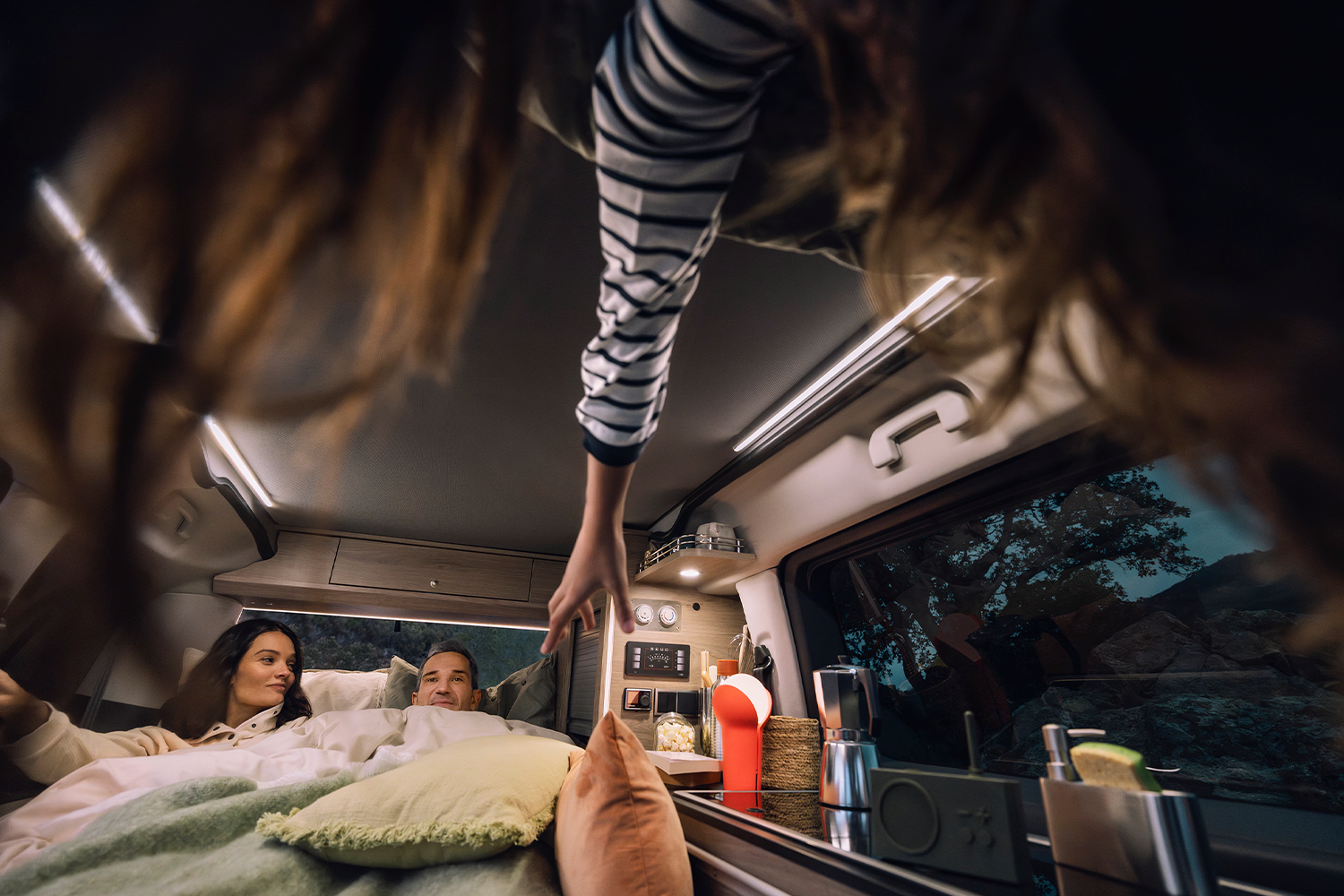 bed inside new citroen holidays