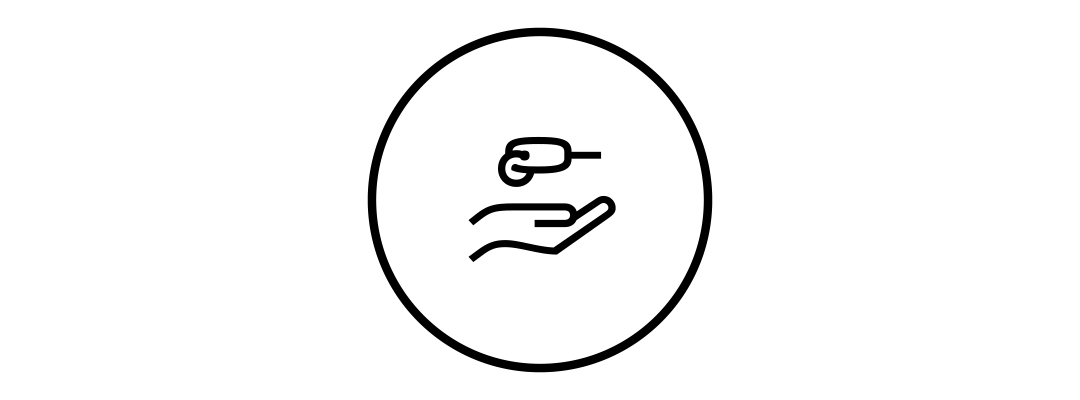 cartoon key and hand outline