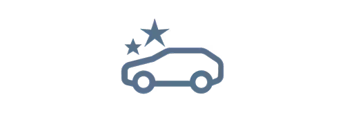 Car icon with two stars above it