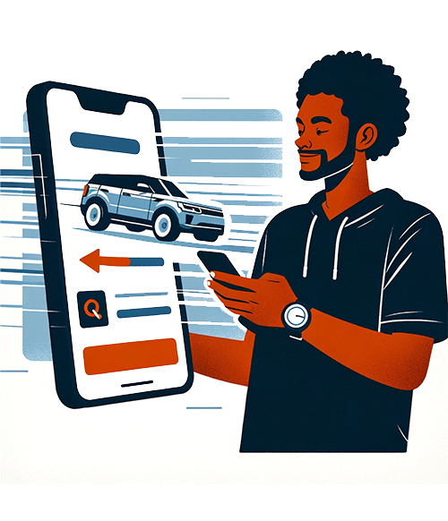 Man searching phone