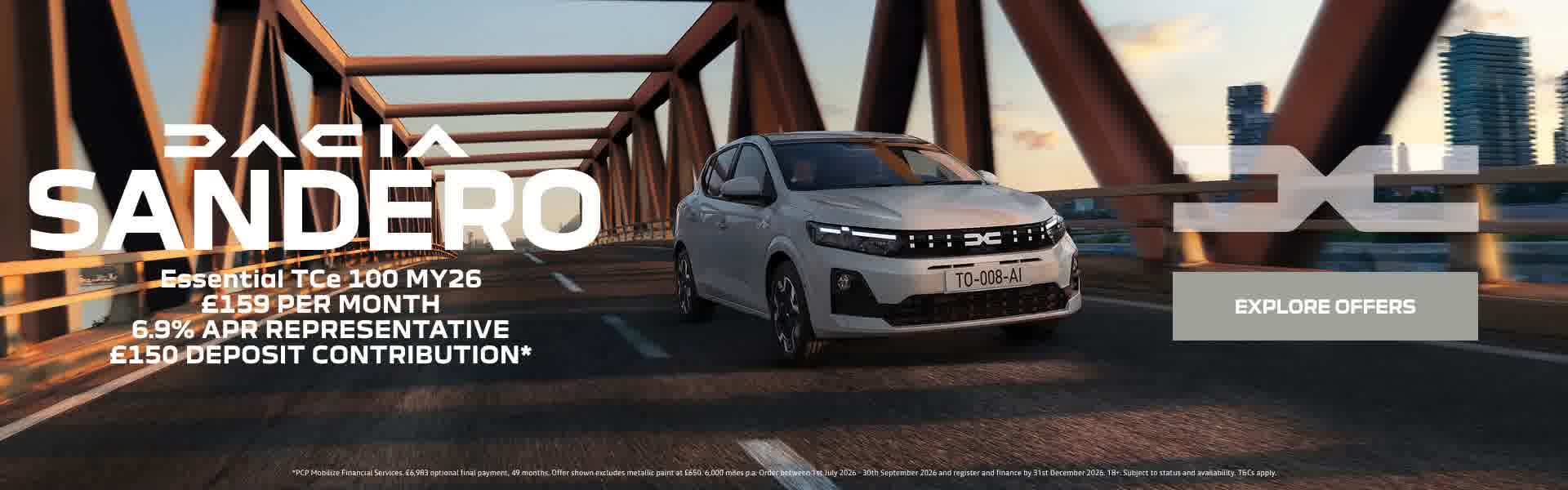 New 2026 Sandero PCP offer | Gravells Dacia Sandero
