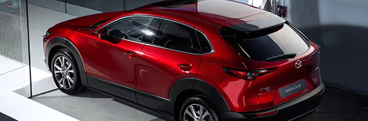 Mazda CX-30 in red exterior top view