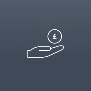 Money in hand icon
