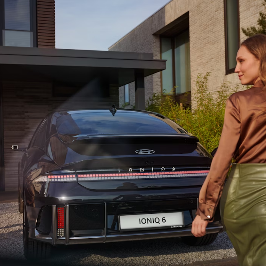IONIQ 6 parked on driveway