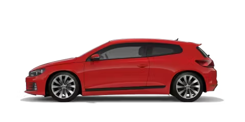 Red Volkswagen Scirocco Side View