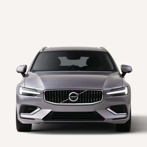 Front View Of The Volvo V60 In A White Studio Environment