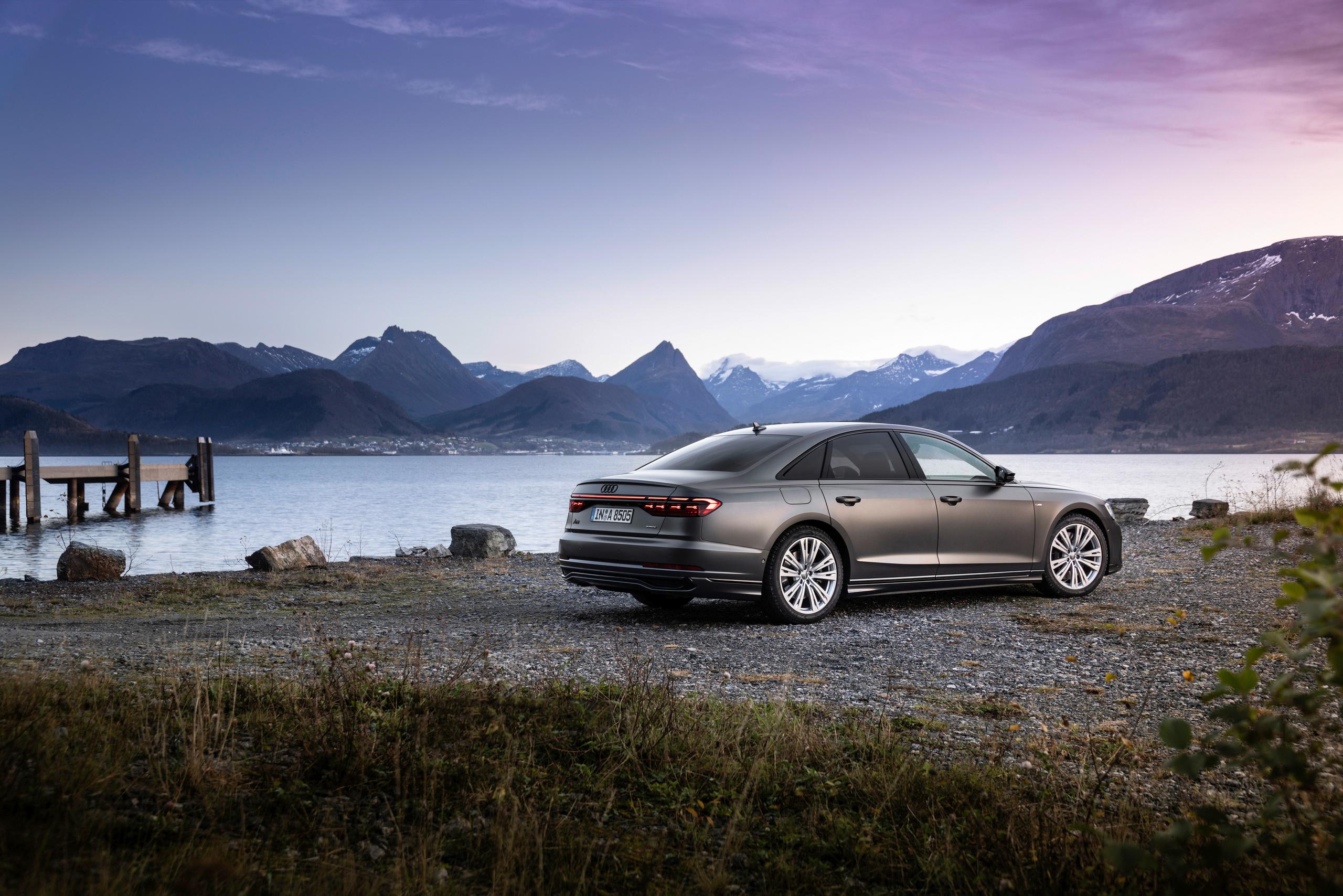 Audi A8 Saloon Rear Side View