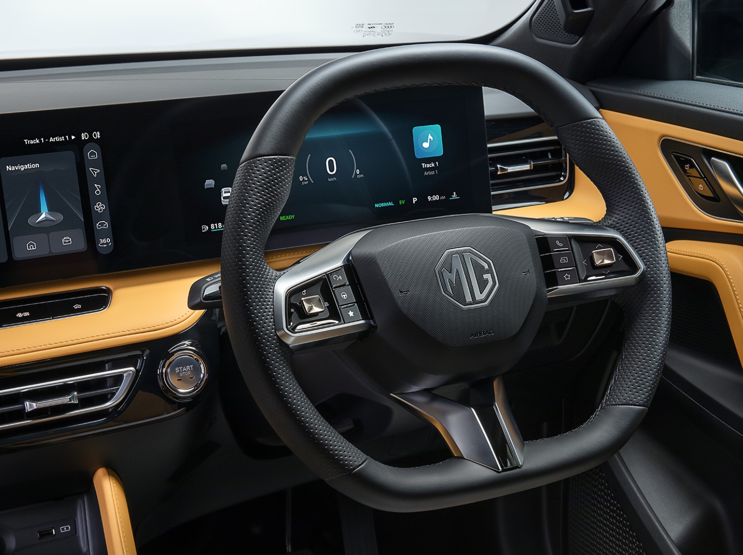 MG HS Hybrid+ steering wheel