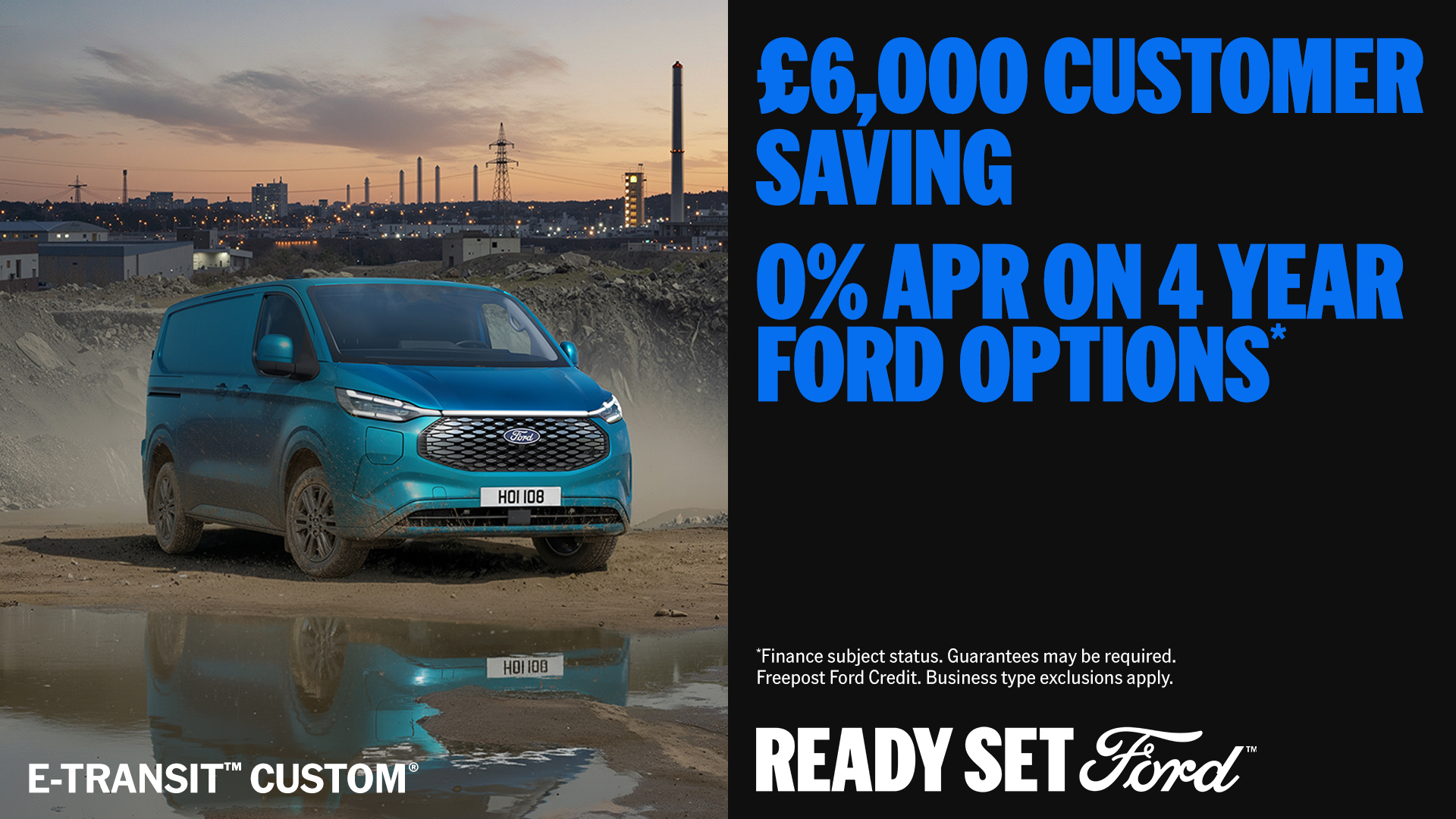 0% APR on Ford Transit Custom at Dinnages
