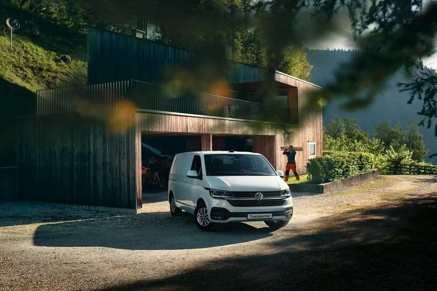 White Volkswagen Transporter