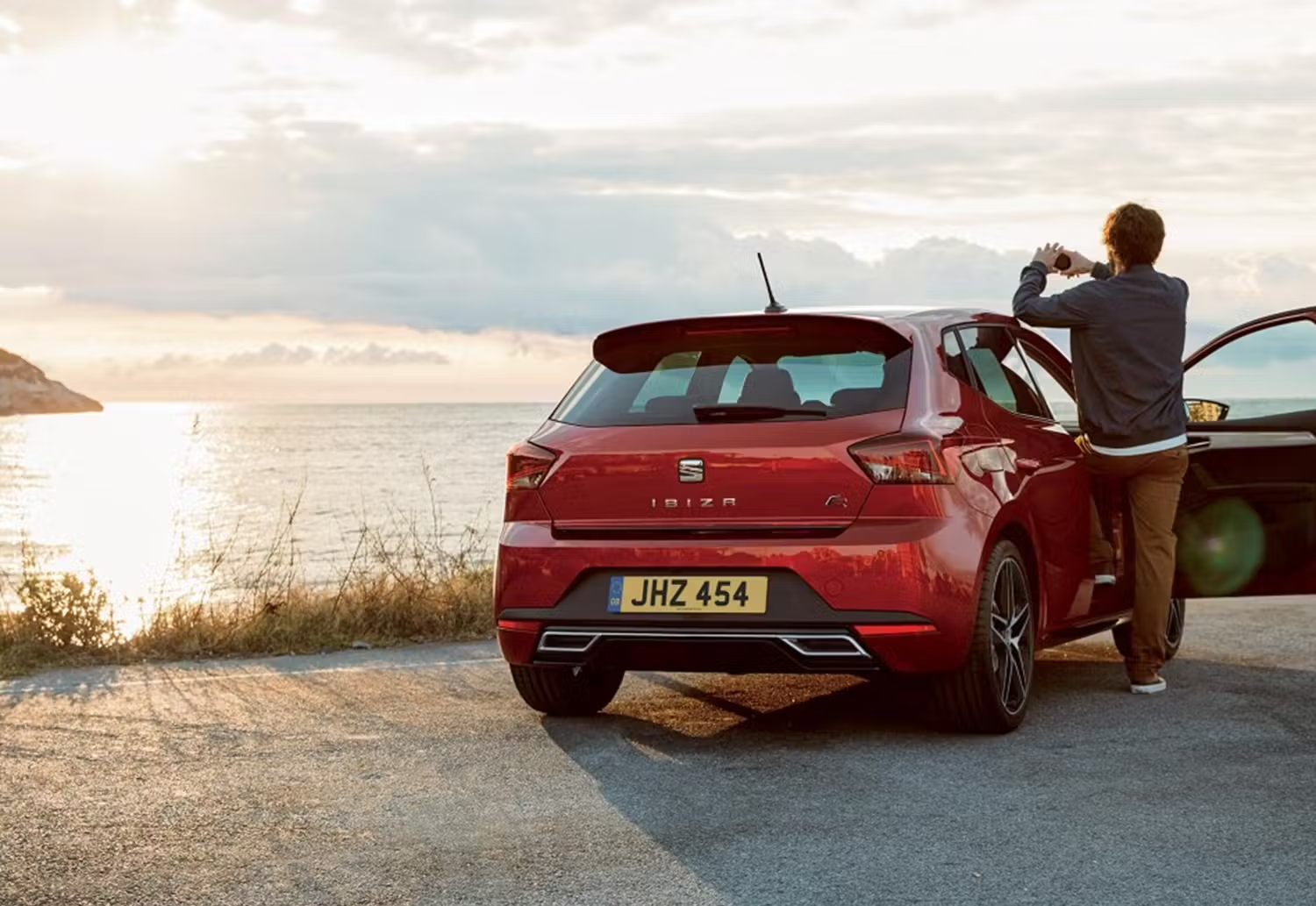 Red SEAT Ibiza Rear View