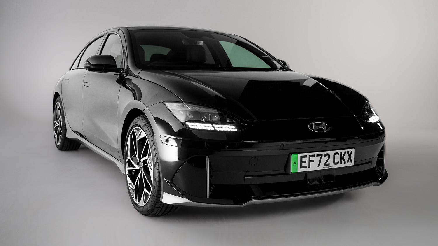 Black IONIQ 6 EV side on