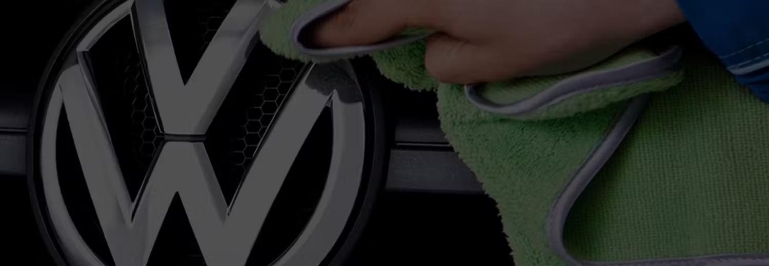 VW Logo being polished