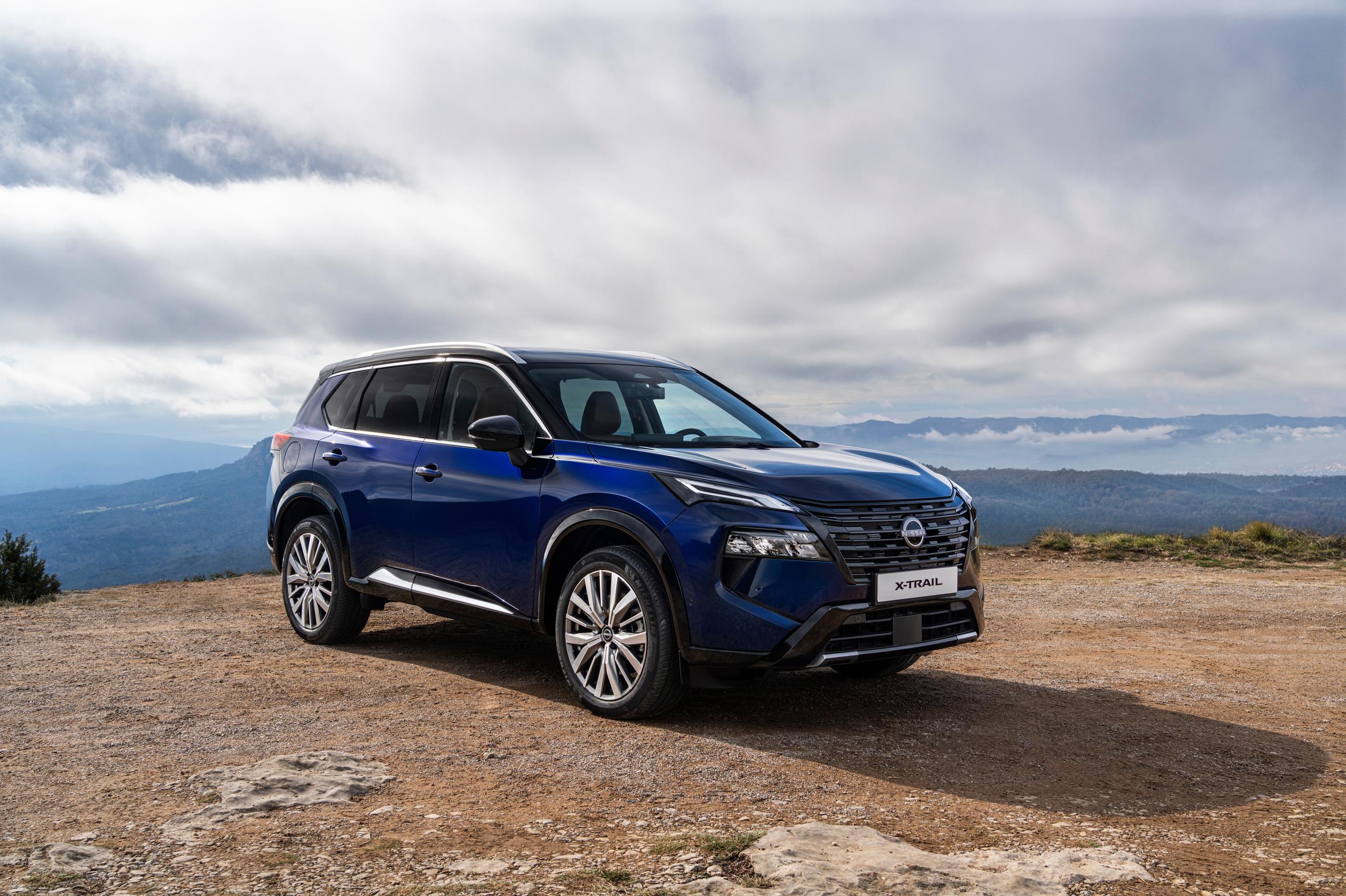 blue car on clifftop