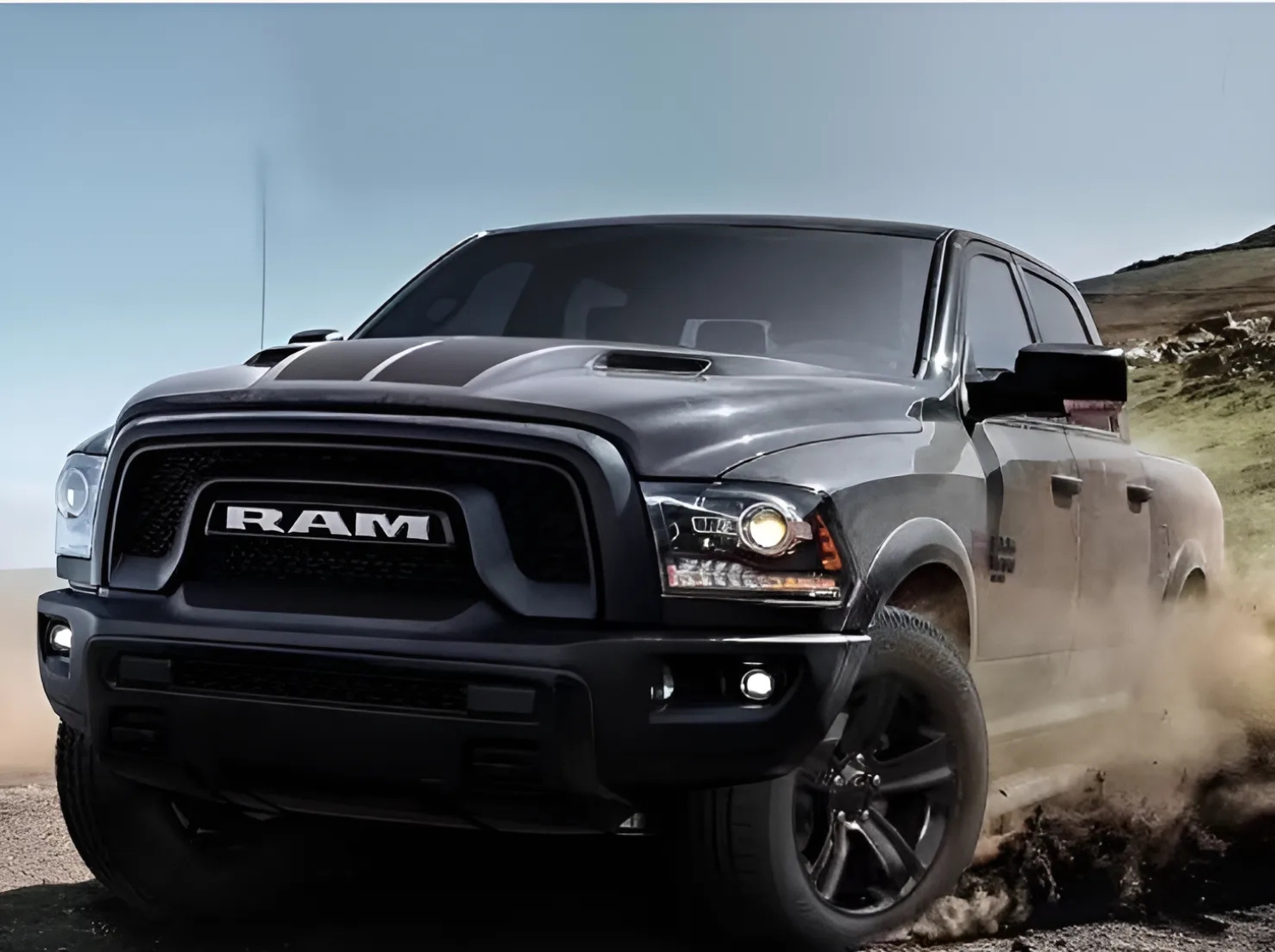 RAM 1500 Classic in grey driving offroad