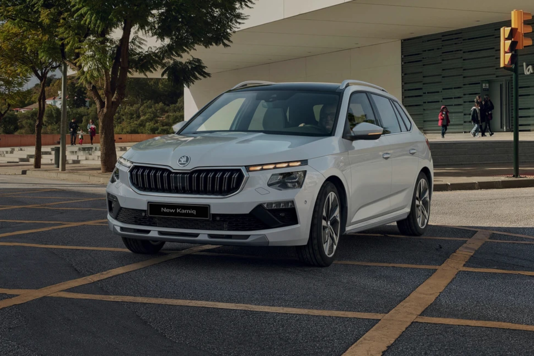 White Kamiq front view