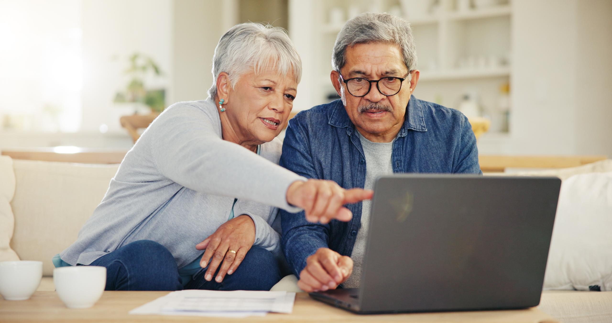 Couple at laptop