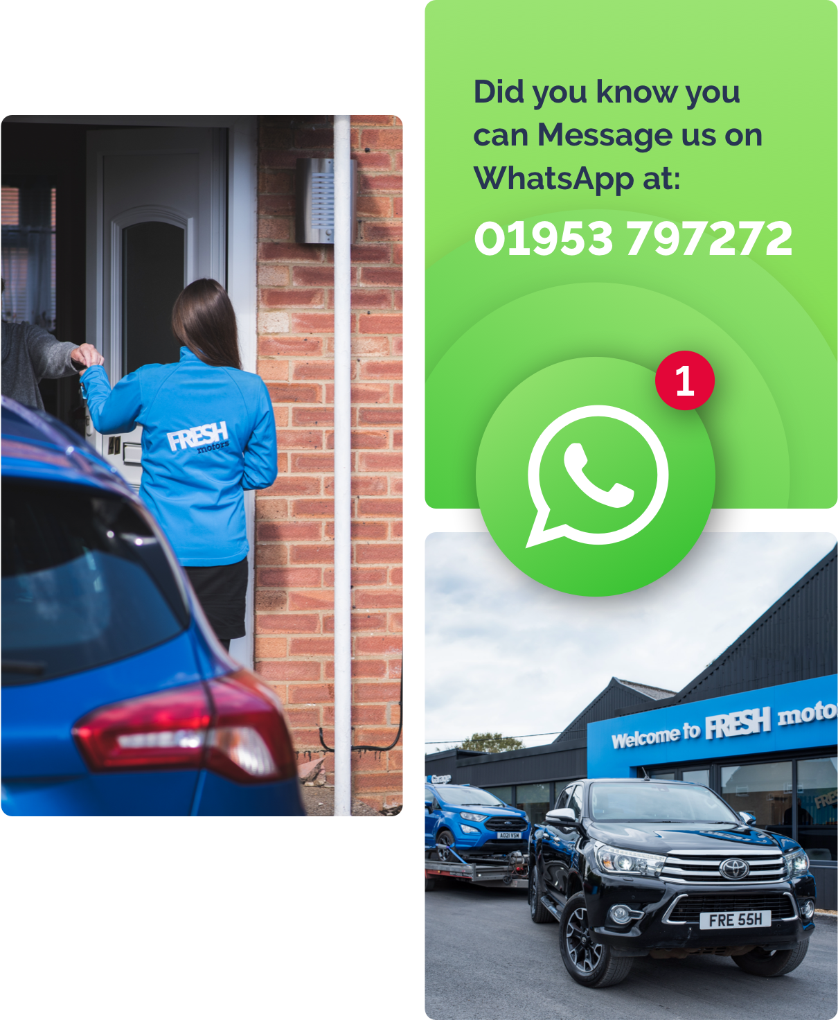 Did you know you can message us on WhatsApp at: 01953 797272
