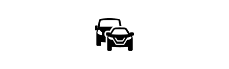 silhouette of two car