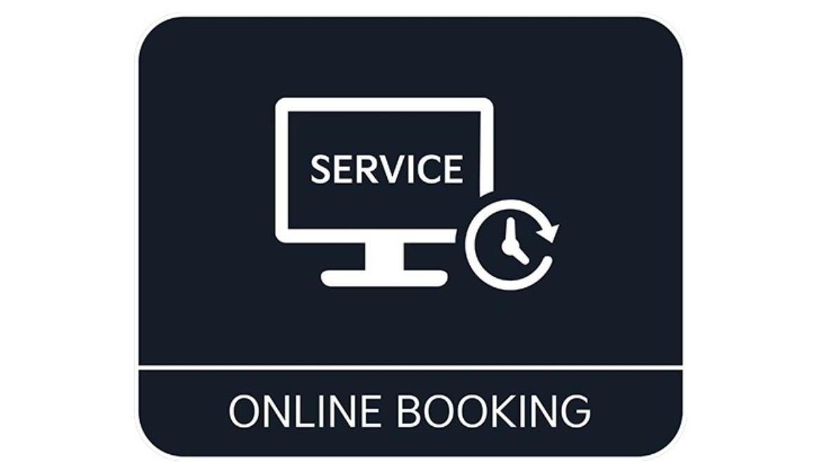 Online Booking service icon highlighting convenient scheduling for vehicle maintenance, servicing and aftersales support.