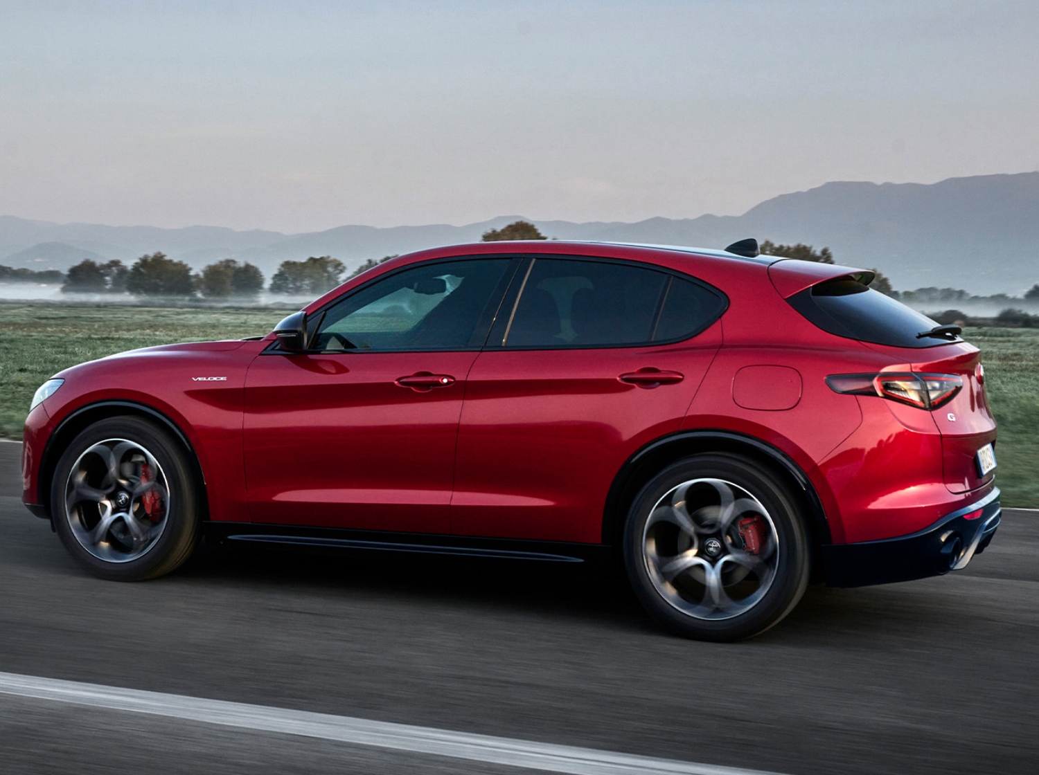 Stelvio driving shot side view