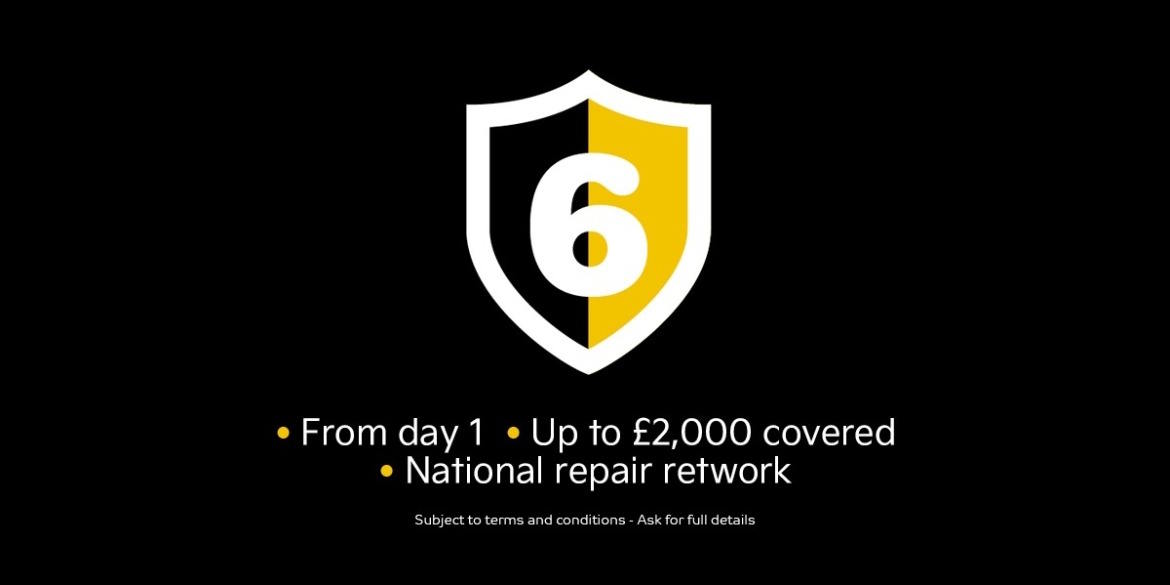 Six-month vehicle protection plan from day one, covering up to £2,000 with access to a national repair network.