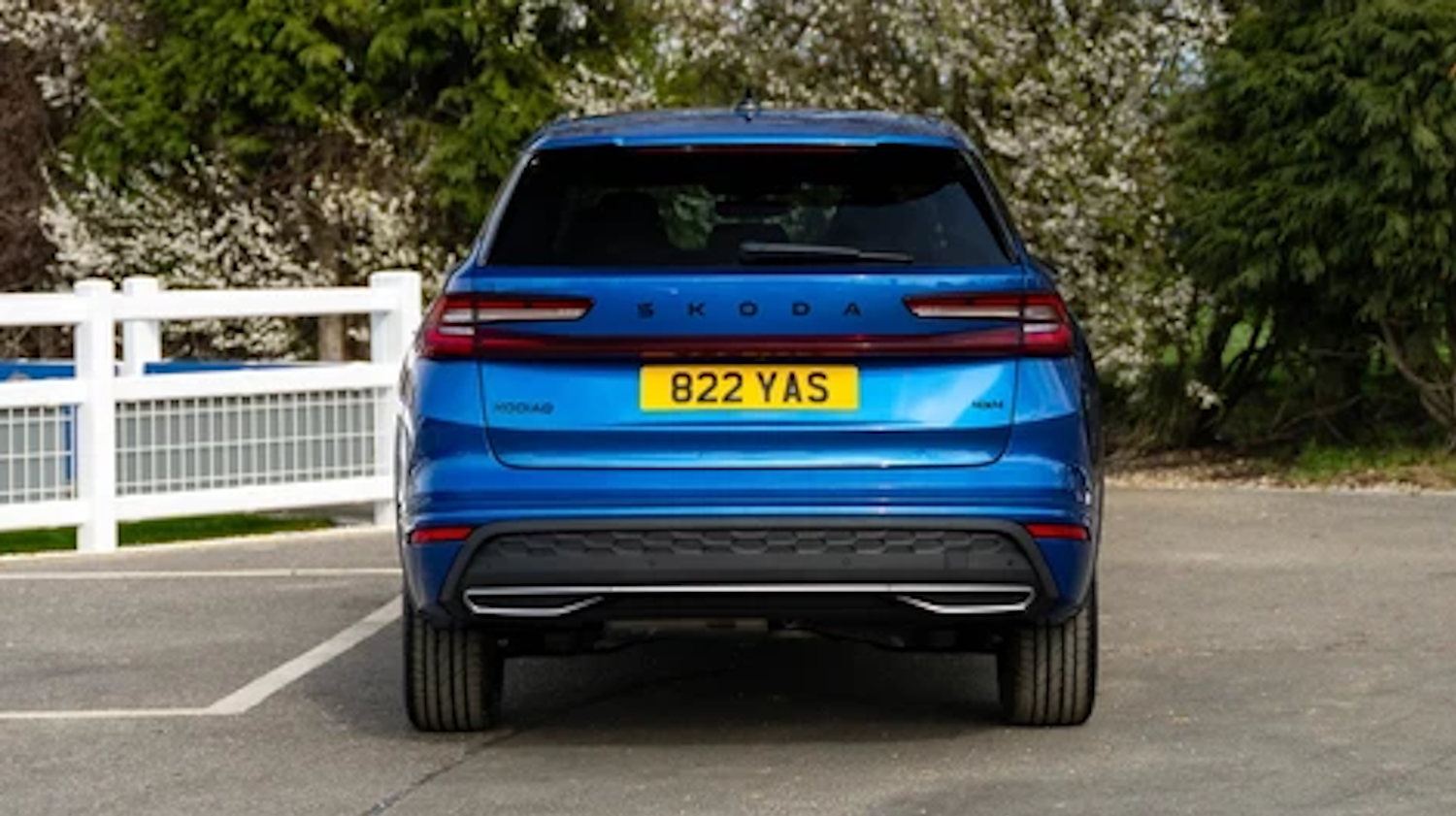 Blue SKODA Vehicle Rear View
