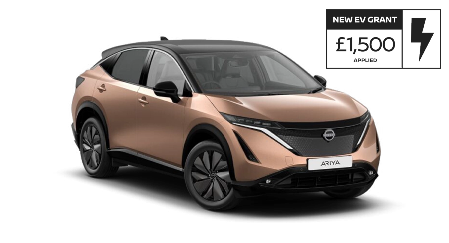 New Nissan ARIYA with new EV grant £1500 applied