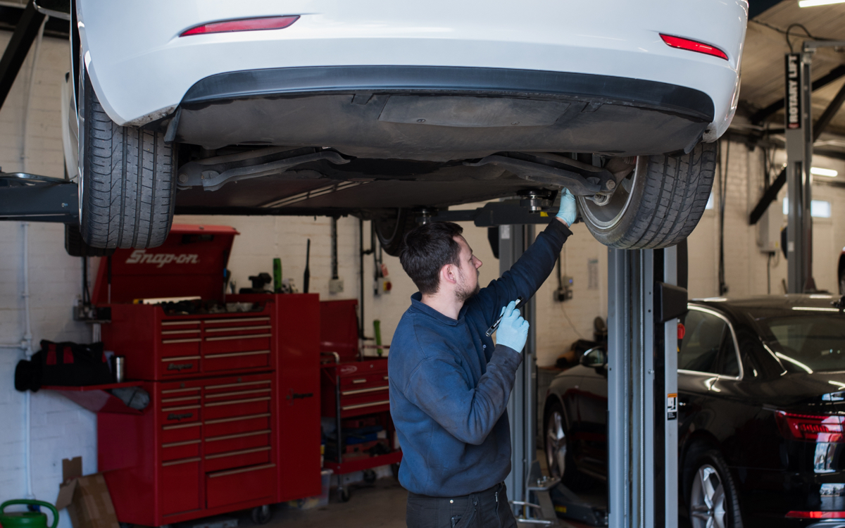 Car being worked on