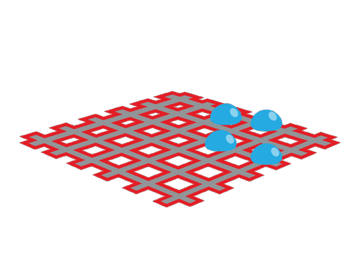 Protective coating on fabric causing liquid to bead on the surface instead of soaking in.