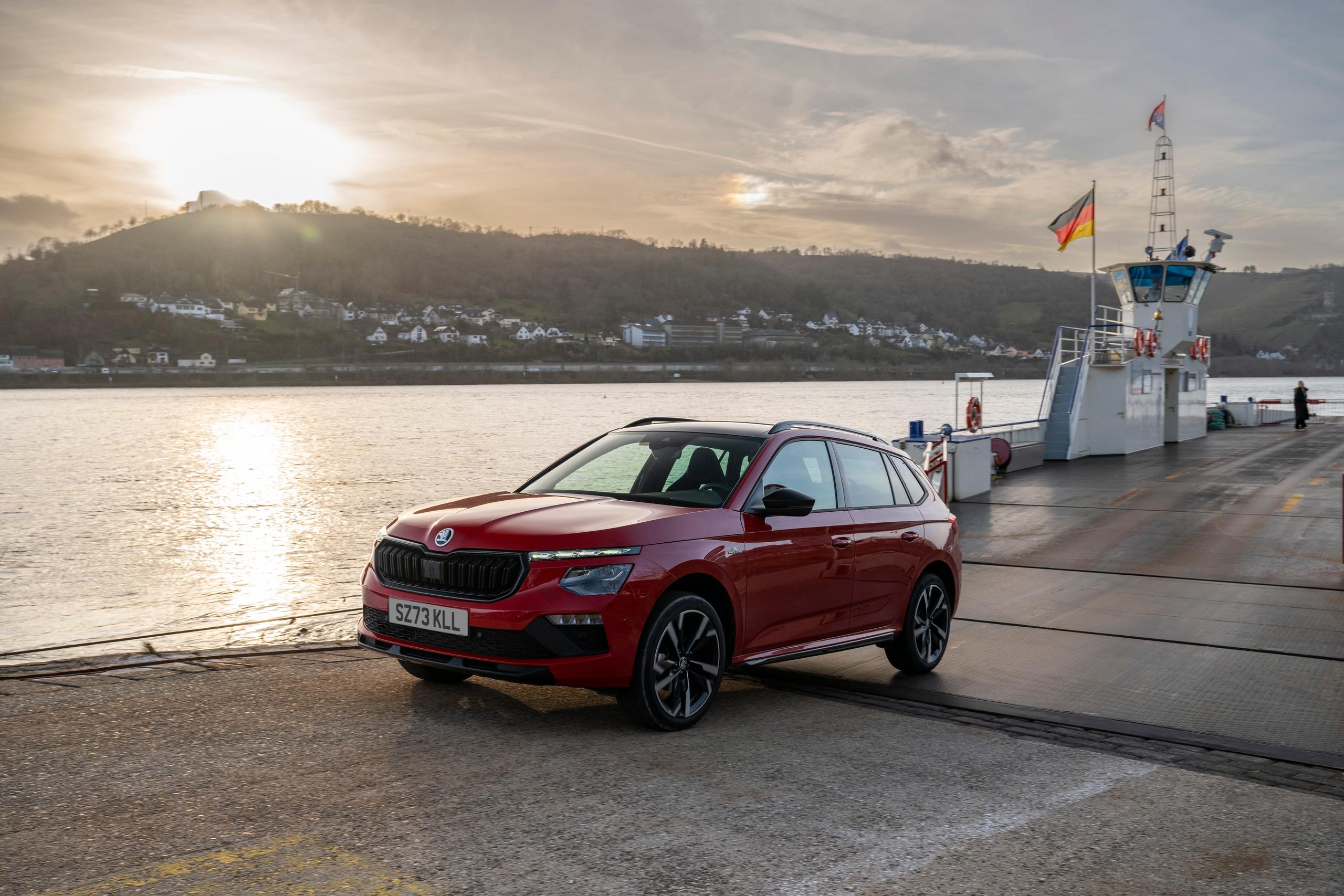 Red SKODA Kamiq Front Side View