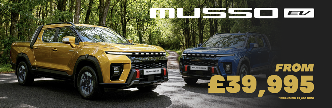 KGM Musso EV double cab electric pickup is available from £39,995 at SERE Motors Belfast