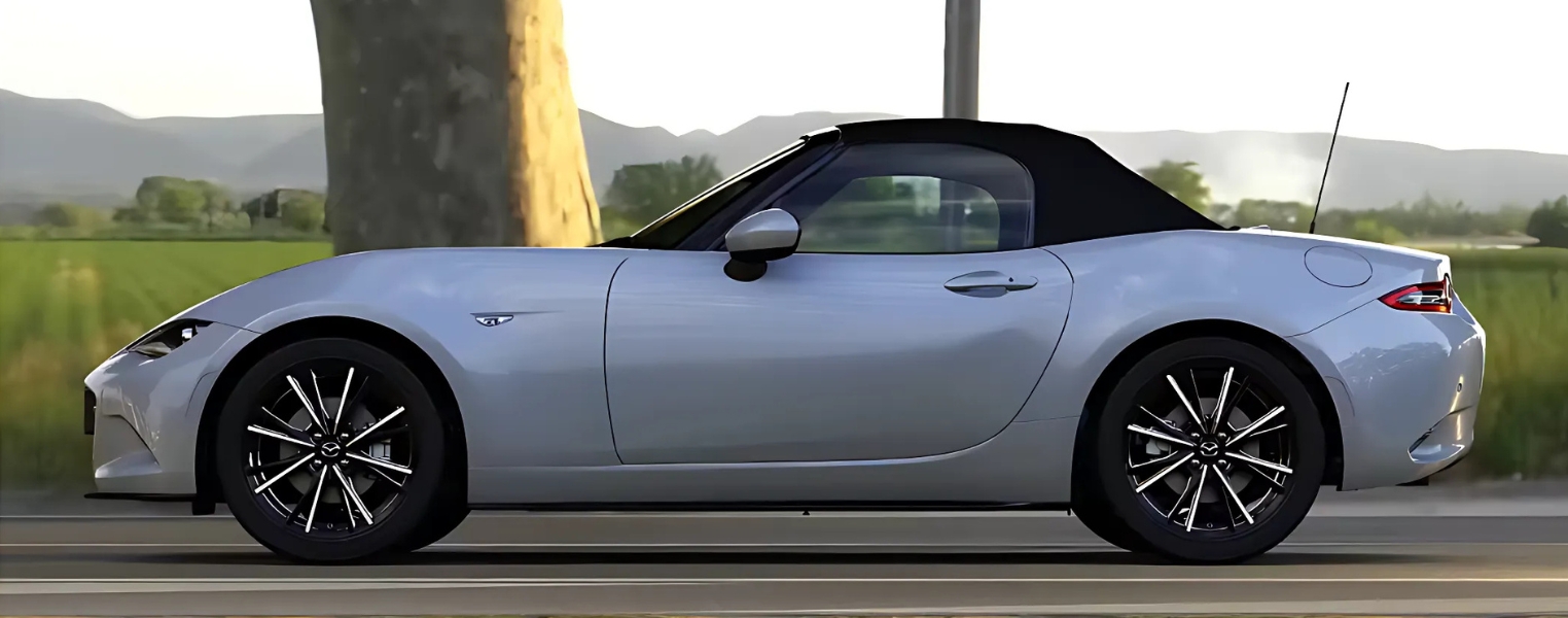 Mazda MX 5 In Grey Exterior Side View.