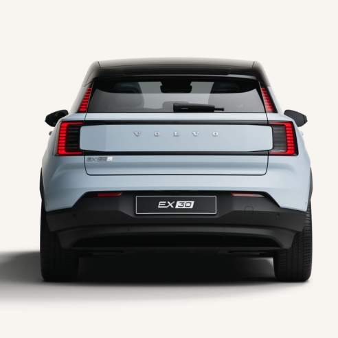 Rear View Of The Volvo EX30 In A White Studio Environment
