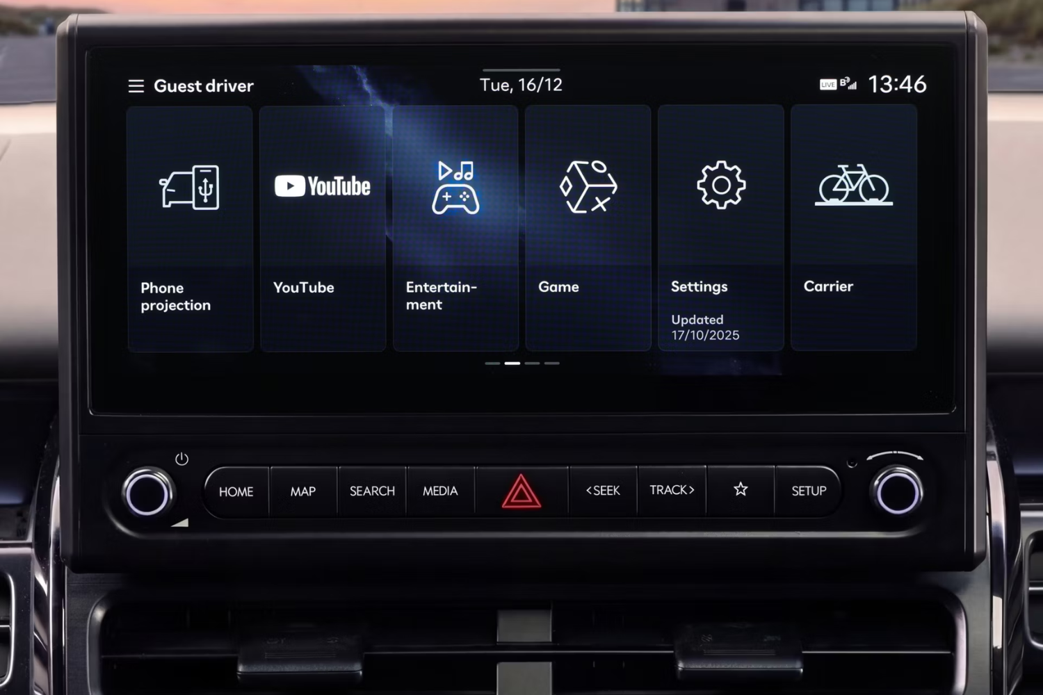 Media screen in the New Hyundai STARIA