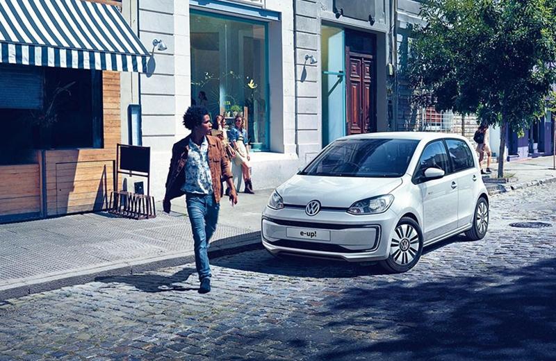 White Volkswagen e-up!