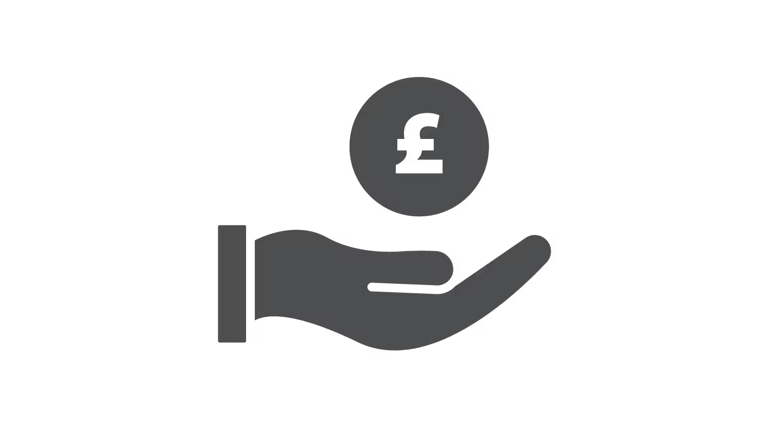 Hand with pound coin icon png