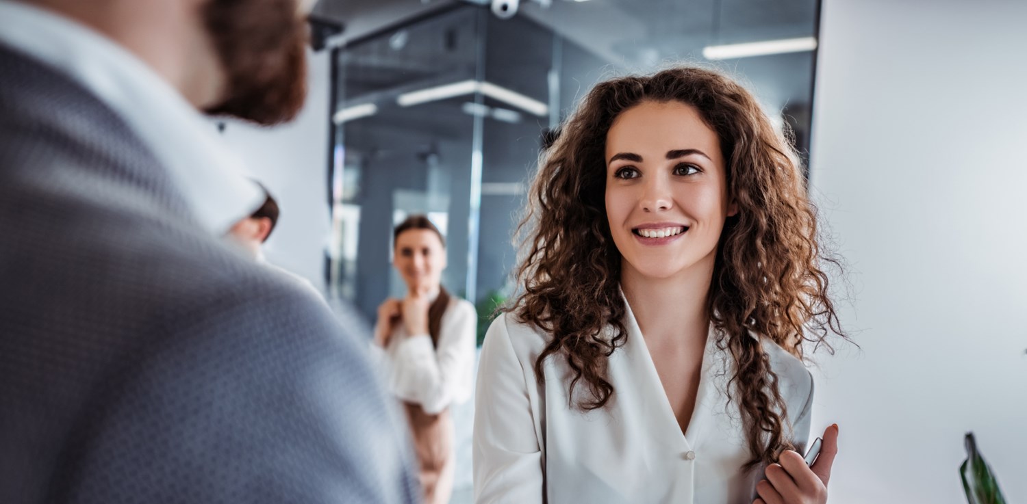Woman attending interview