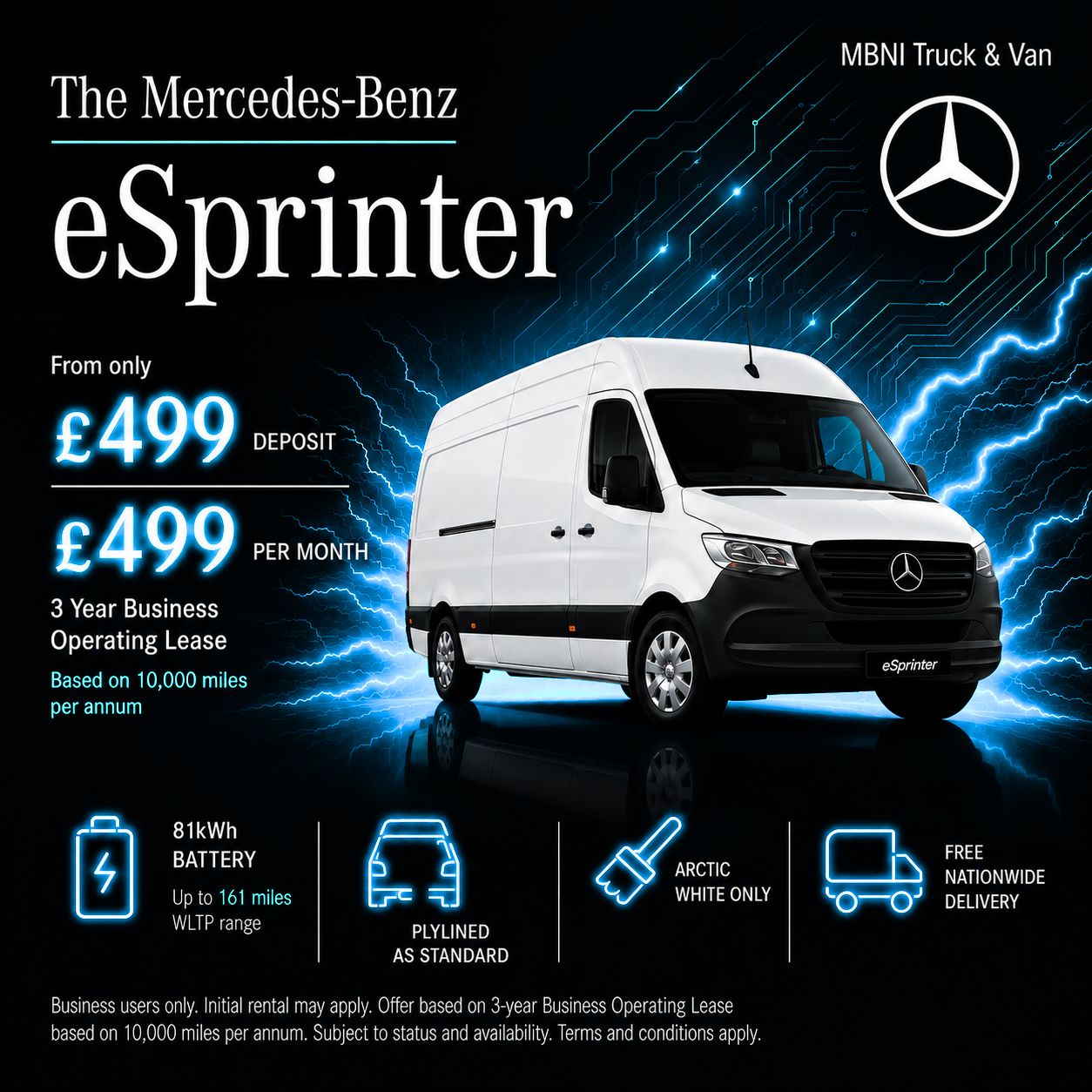 Experience eSprinter from only £499 per month* 