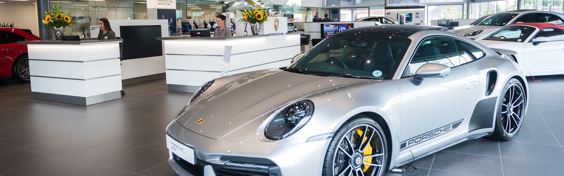 silver porsche