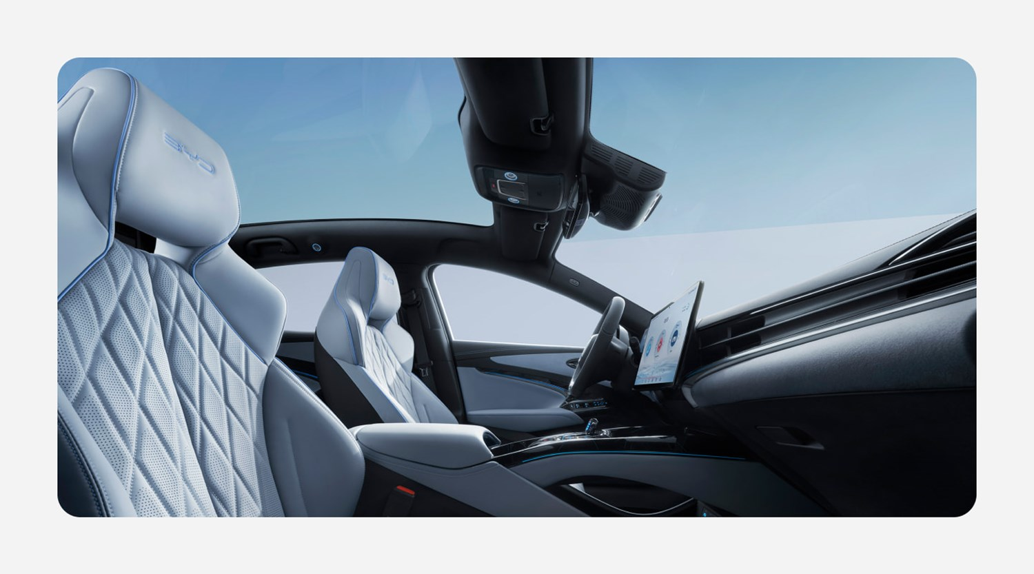 upclose and personal of BYD Seal front seats
