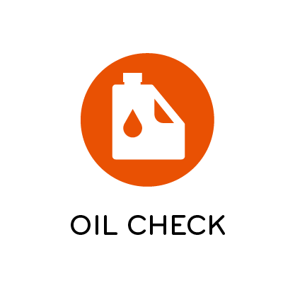 Oil can icon with Oil Check written below